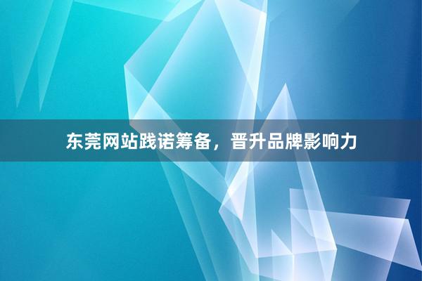 东莞网站践诺筹备，晋升品牌影响力